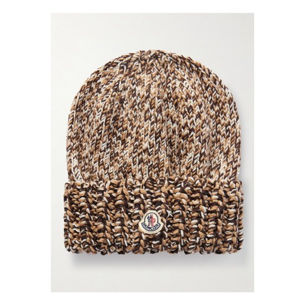 몽클레어 아플리케 골지 울 비니 라이트 브라운 46376663162861888