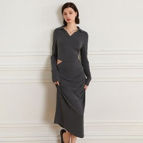 YY_Slim-fit cutout v-neck dress