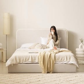 우나 LED 갤럭시 패브릭 침대+독립40T 유로탑 매트리스 세트 SS