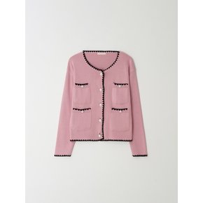 Stitch Tweedy Knit Jacket - Pink