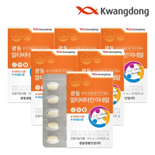 멀티비타민 미네랄 (500mg X 60정) - 6박스(12개월분)