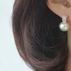 디작소 여성 원 테이블 진주 귀걸이 (우아한라인)