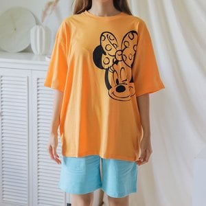 버블돌 (디즈니정품) 왕리본 미니 투피스 여성 여름파자마 잠옷 홈웨어 상하세트