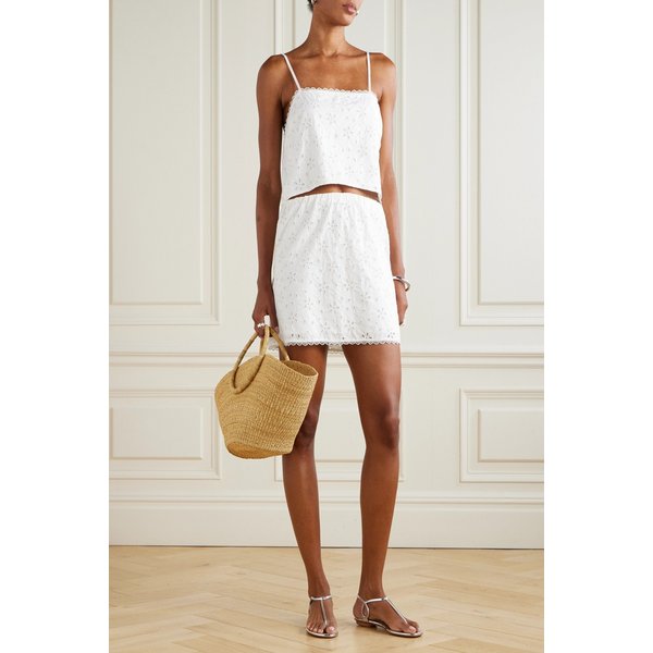 포세 살마 브로더리 앵글레즈 코튼 미니 스커트 46376663162981463