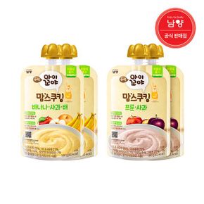맘스쿠킹 유아 이유식 6개월   바나나사과배 100g 2개+프룬사과 2개_P335309583