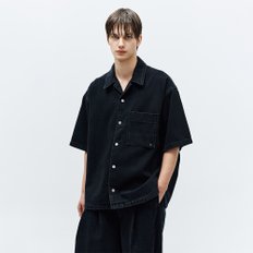 아뜰리에 엠브로이드 데님 하프 셔츠 그레이 ZH3SH324GY