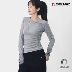 여자 허리셔링 슬림핏 긴팔 티셔츠 SBB015