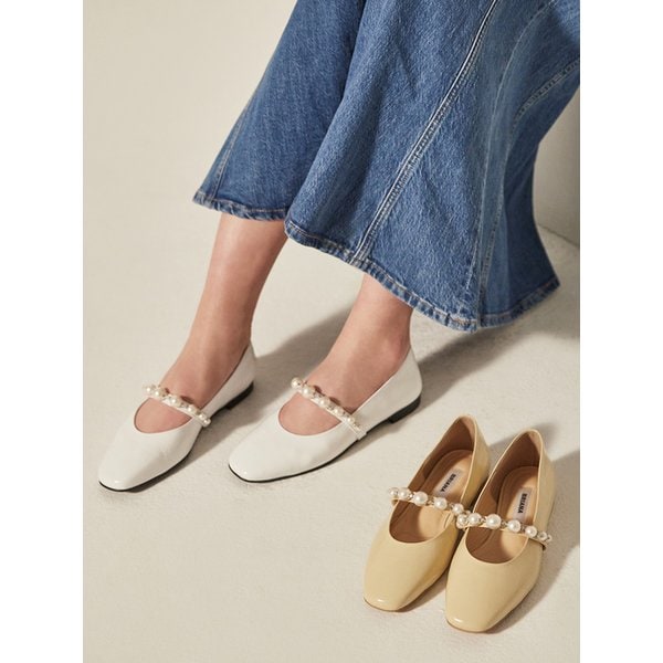 My Pearl Flat Shoes_White
