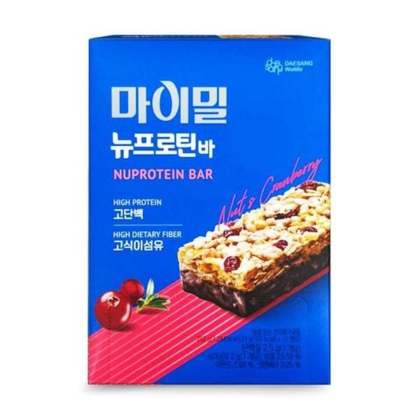 마이밀 뉴프로틴바 12개입 고단백 고식이섬유 에너지 헬스 간식 D (S35727964)