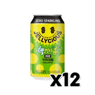  핵짱셔요 제로스파클링 키위애플 캔음료 350ml x 12개