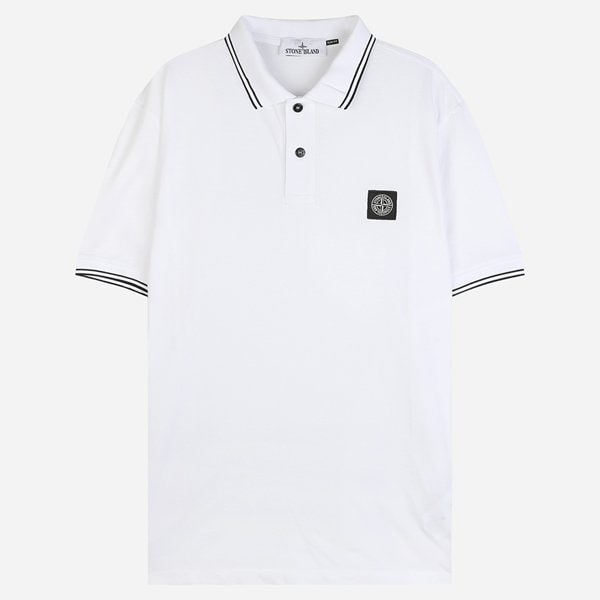 [시흥점] 6S 2200010 S0018 V1001 로고 패치 반팔 PK 셔츠 화이트