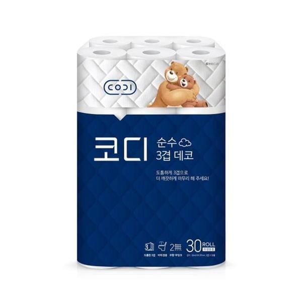 코디 순수 3겹 화장지 30M x 30롤(1)