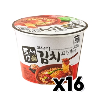  틈새 오모리 김치찌개라면 용기면 큰컵 150g x 16개