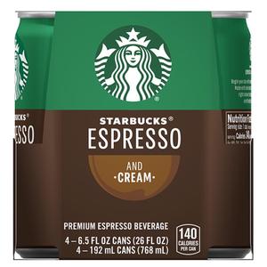  [해외직구] Starbucks 스타벅스 에스프레소 & 크림 프리미엄 커피 192ml 4캔