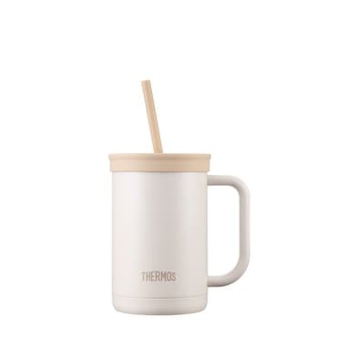 써모스 더 콤팩트 스트로 컵앤텀블러 600ml 크림