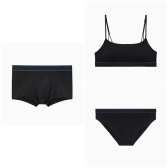 Calvin Klein Underwear (선물포장)CK 토널로고 코튼 브라렛+비키니+마이크로 드로즈 커플 SET(QF7943QF7952-NB4055-UB1)