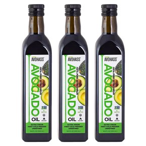 Avohass 아보하스 아보카도 오일 엑스트라 버진 냉압착 500ml X 3팩