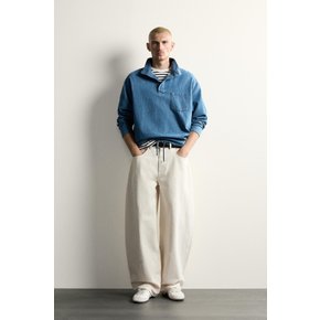 워시드 데님 폴로 긴팔 셔츠 / 6124/323/406 LIGHT BLUE