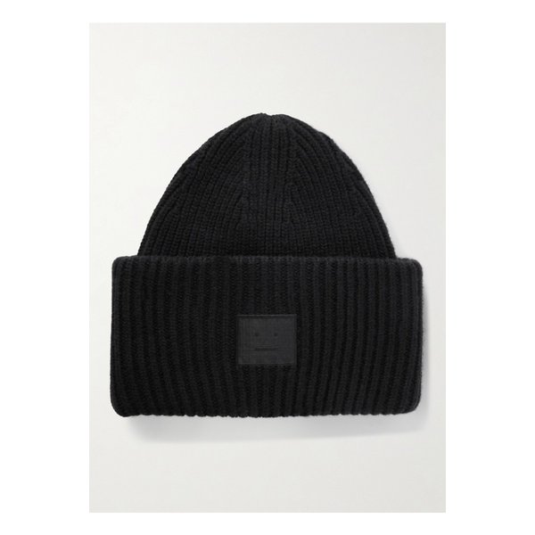 아플리케 골지 울 야크 헤어 혼방 비니 블랙 46376663162899041