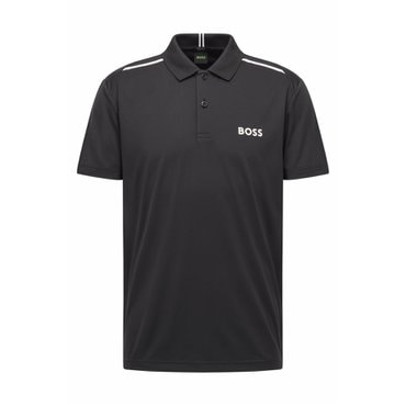 BOSS [66프로 할인][PF22] 레귤러핏 반팔 카라 블랙(50481146001)