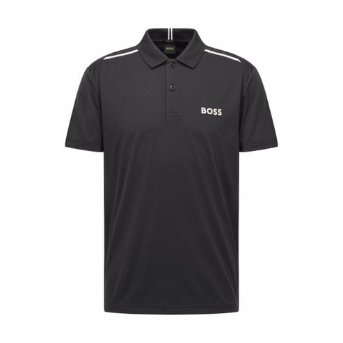 BOSS [66프로 할인][PF22] 레귤러핏 반팔 카라 블랙(50481146001)