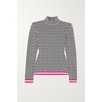 발망 + Jacquard-knit Turtleneck Sweater 블랙
