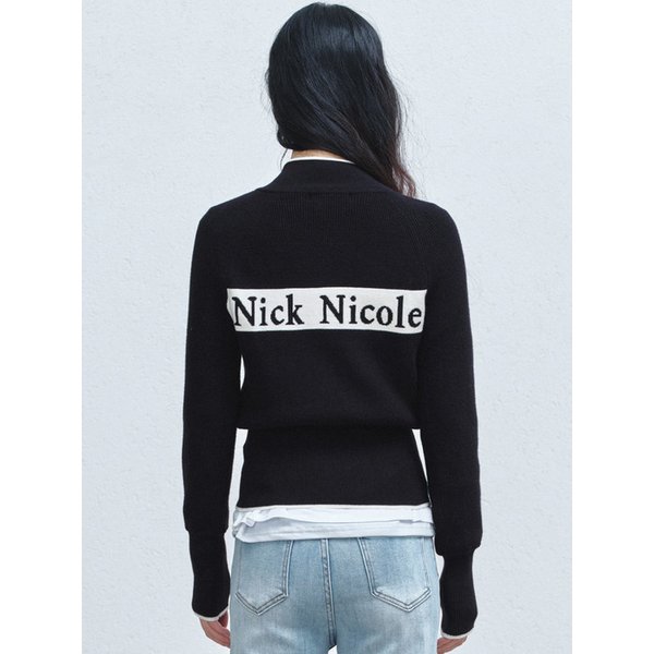 PATCH JAQUARD KNIT CARDIGAN_CHARCOAL