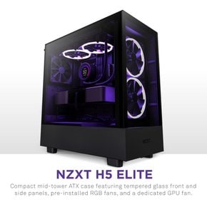 H5 ELITE PC Black CC-H51EB-01 CS8551 미들 타워 케이스 프런트 유리 패널·RGB 컨트롤러