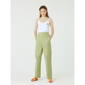 HIGH-WAIST CHECK PANTS