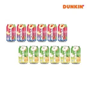T[던킨] 제로 스파클링 배 350ml x 6개+제로 스파클링 자두 350ml x 6개