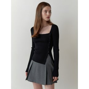 Eve button square knit (black)