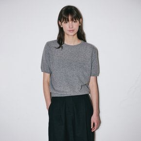 [셀럽착용] Short Sleeve Wool Knit Grey
