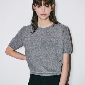 [셀럽착용] Short Sleeve Wool Knit Grey