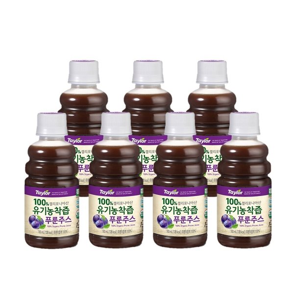 테일러푸룬 공식 유기농착즙 푸룬주스 180ml x 7병