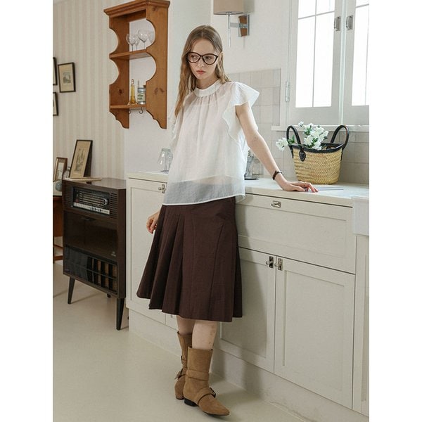 DD_Sheer high neck blouse_WHITE