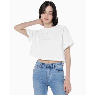 Calvin Klein Jeans [파주점] 여성 그래픽 크롭 반팔 티셔츠(J221110-YAF)