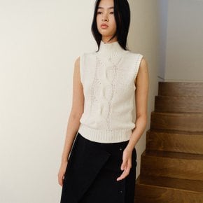 Theodora Twist Sleeveless Knit White