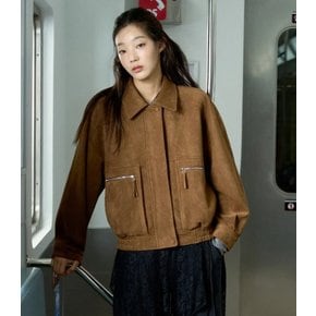 스웨이드/페이크 레더 블루종 점퍼 AS3LZ860