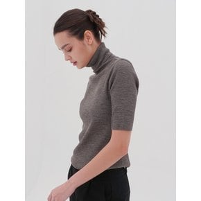 Turtle Neck Ribbed Knit _Grey