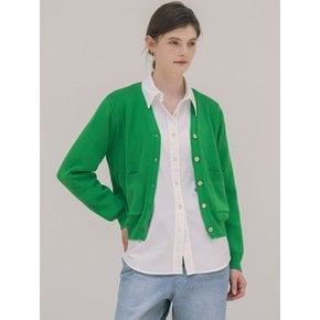 SIKN2057 BCI cotton v-neck cardigan_Green