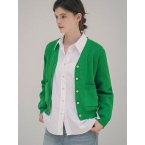 SIKN2057 BCI cotton v-neck cardigan_Green