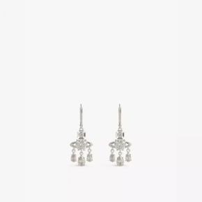 5487363 VIVIENNE WESTWOOD JEWELLERY Joaquina pear-shaped drops brass earrings