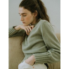 mohair stitch pullover  (light khaki)