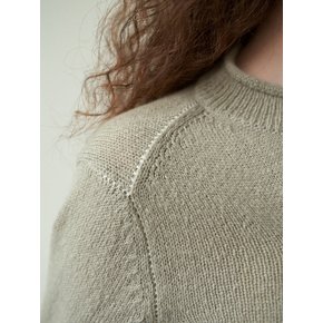 mohair stitch pullover  (light khaki)