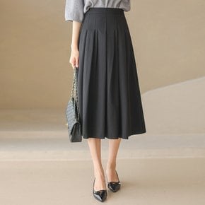 클로비 바스락 백밴딩 플리츠 A라인 롱 스커트