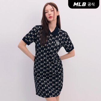 MLB [코리아공식]여성 모노티브 모노그램 피케 원피스 NY (Black)