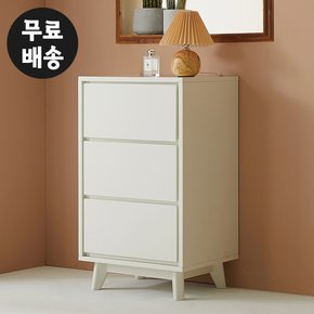 레체 3단 서랍장 사이드 쇼파 작은 안방 침실 아이방 삼단 수납장(500/화이트)