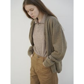 AVA CASHMERE WOOL V NECK CARDIGAN (BROWN)