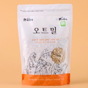 마을기업싸리재 싸리재 바삭한 국산귀리 유기농 오트밀 압착 귀리 쉐이크 롤드오트