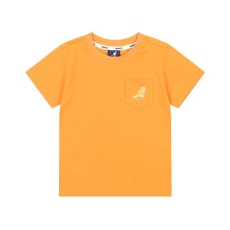 캉골키즈 포켓 로고 숏 슬리브 티셔츠 QB 0416 오렌지